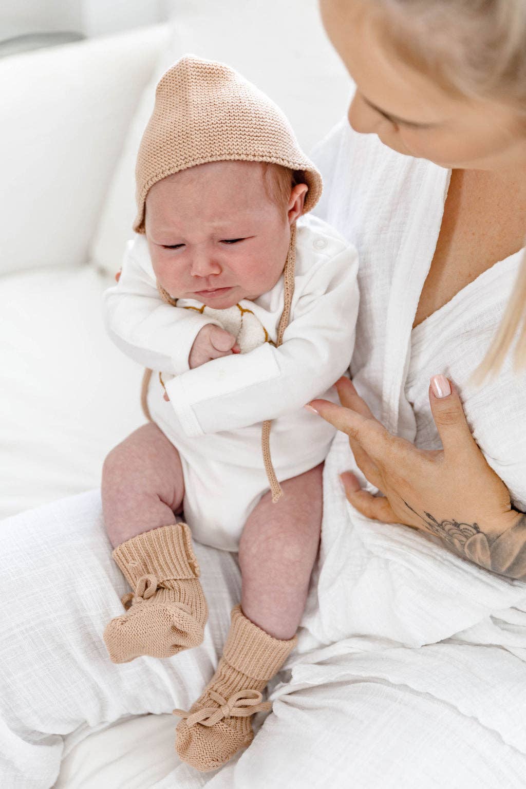 Newborn Booties - Mocha