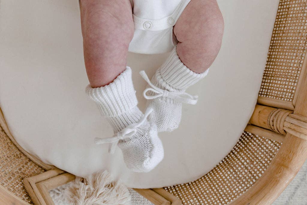 Newborn Booties - White