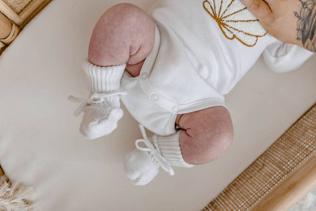 Newborn Booties - White