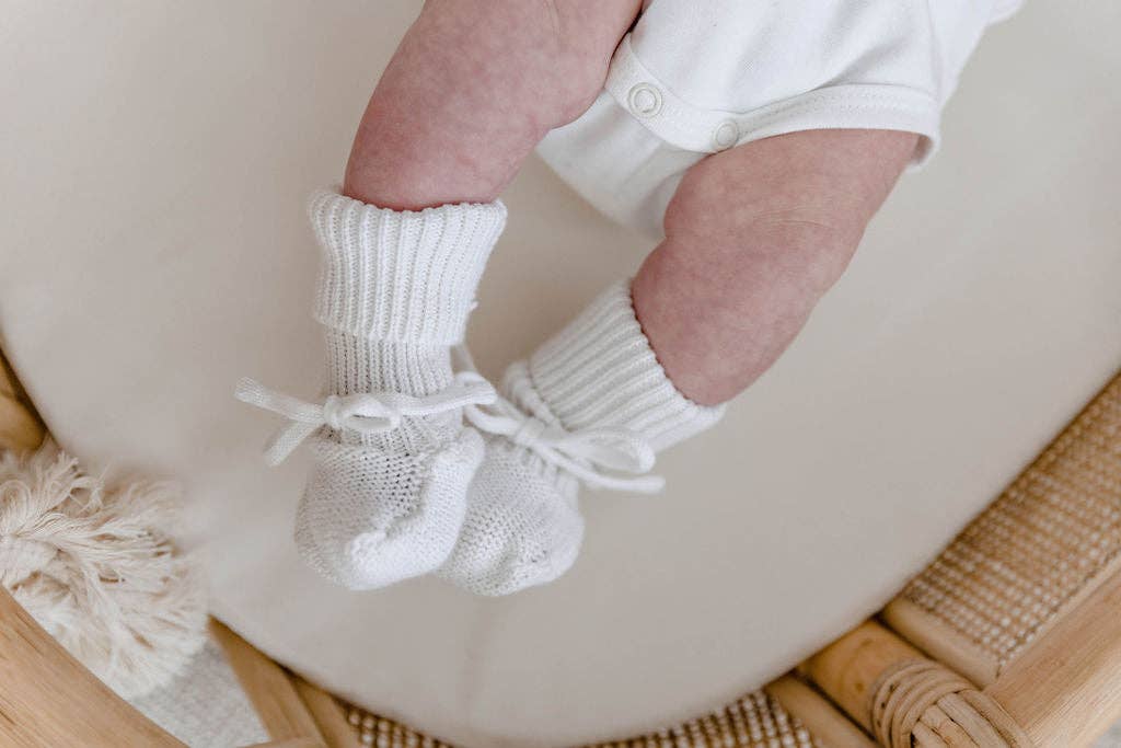 Newborn Booties - White