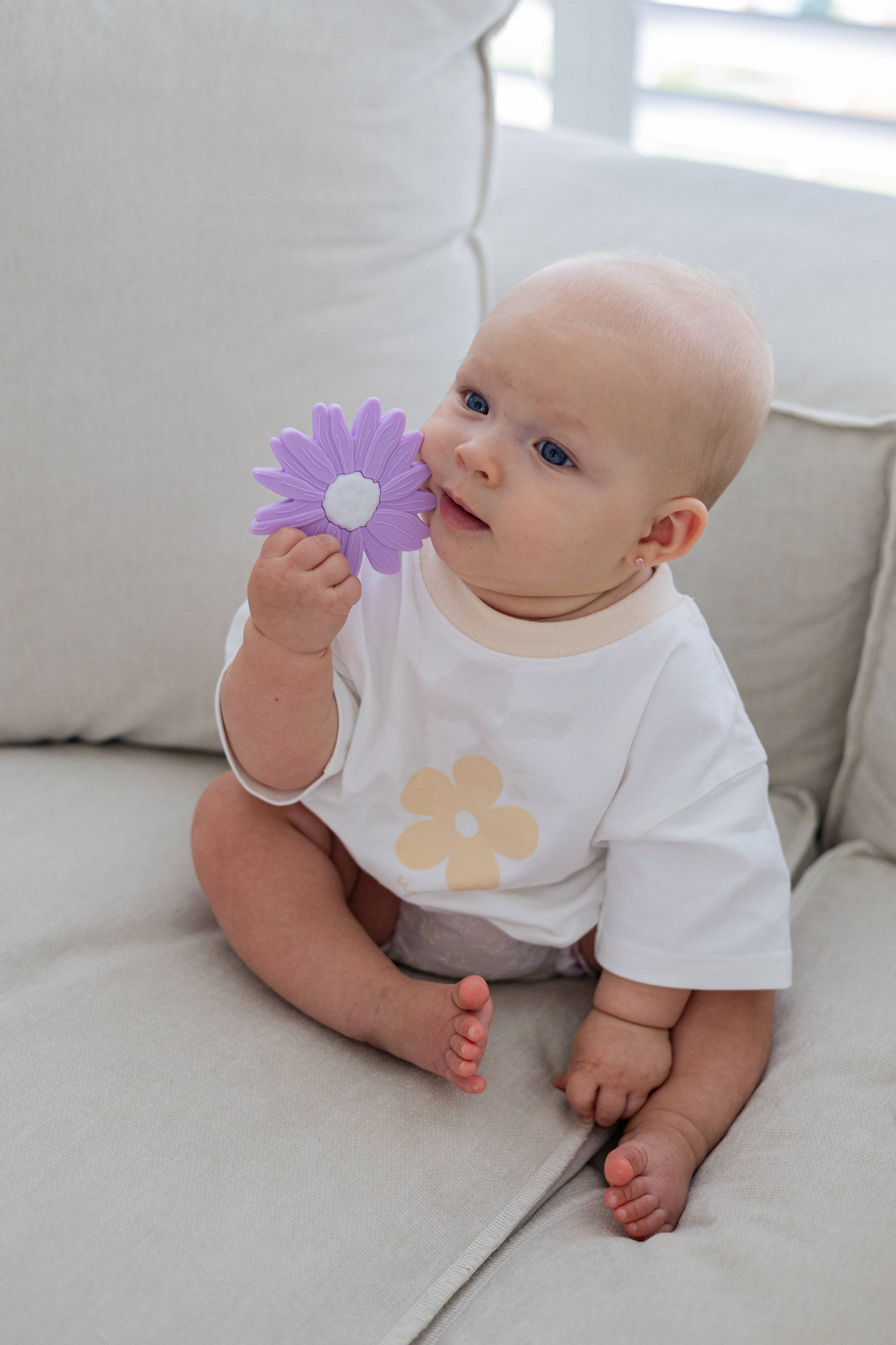 Silicone Teether - Lilac Daisy