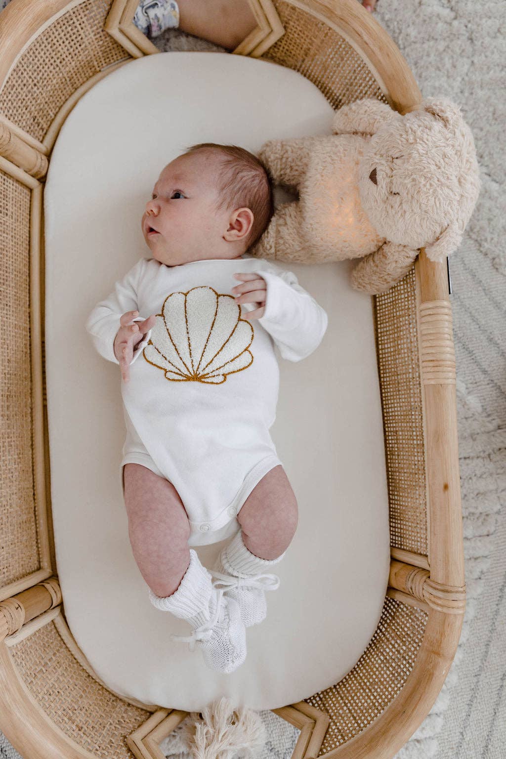 Newborn Booties - White