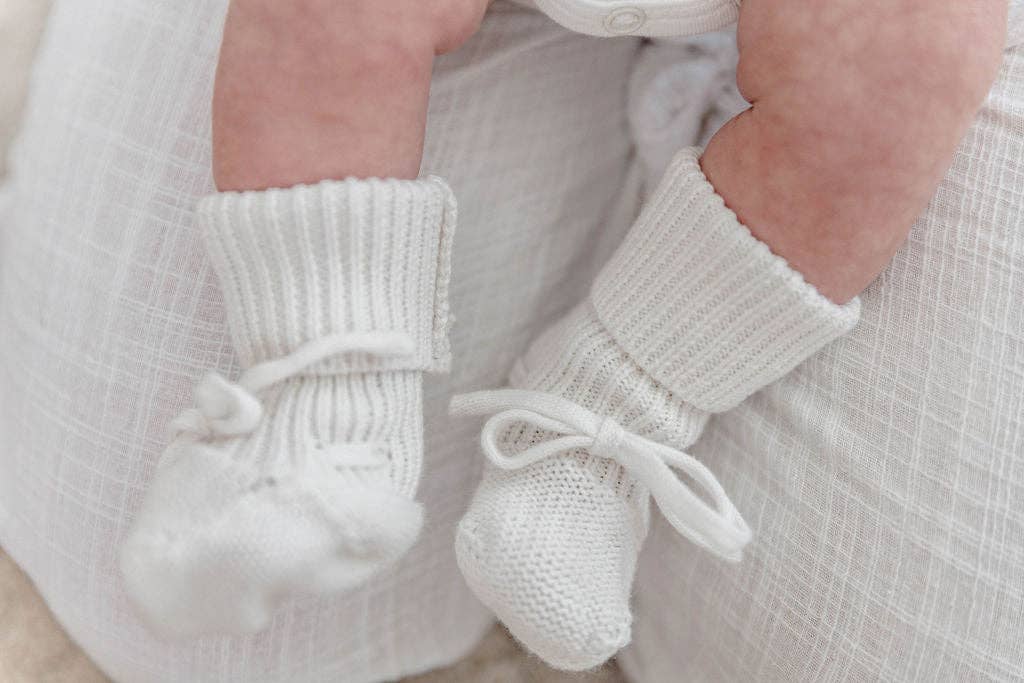 Newborn Booties - White