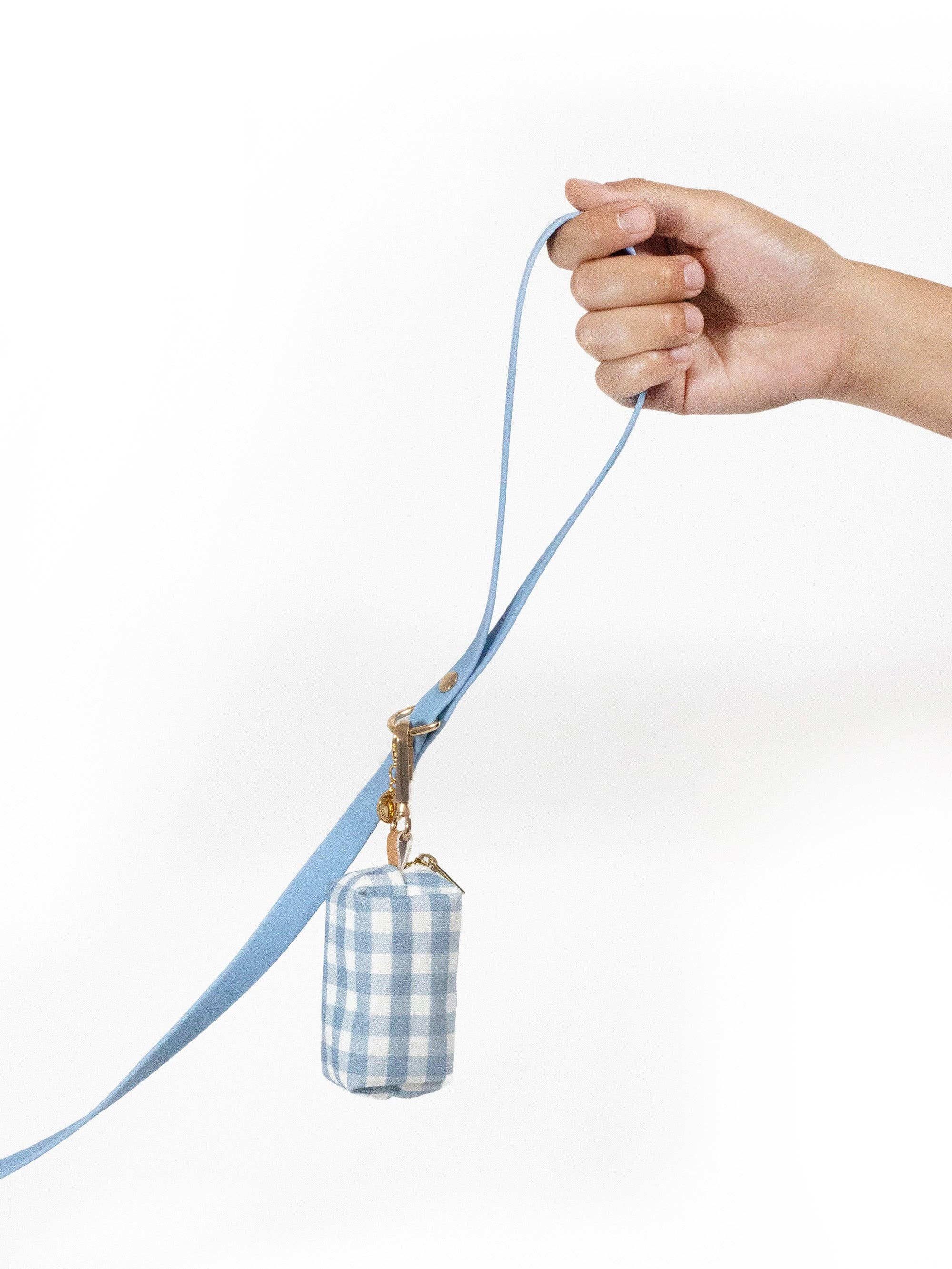 Malibu Blue Gingham Waste Bag Holder