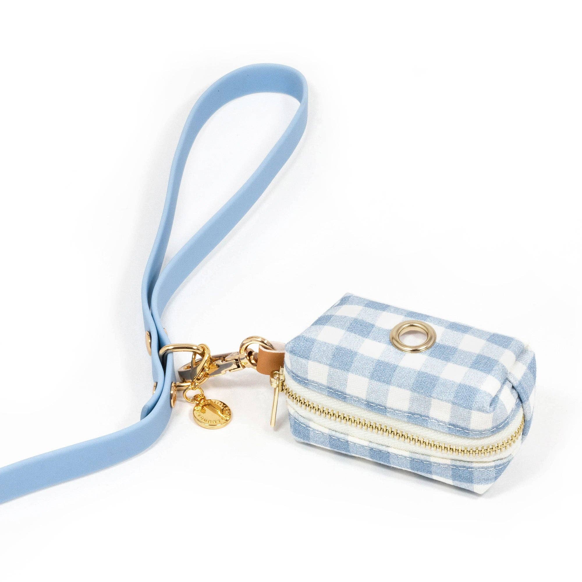 Malibu Blue Gingham Waste Bag Holder