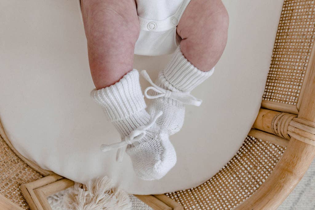 Newborn Booties - White